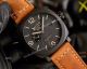 All Black Panerai Radiomir GMT Automatic Watch 45mm Brown Leather Strap High Copy (2)_th.jpg